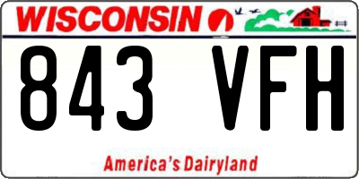 WI license plate 843VFH