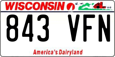 WI license plate 843VFN