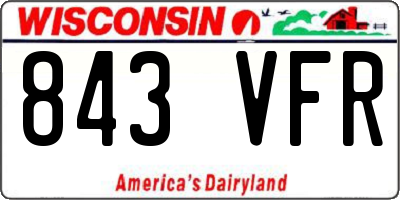 WI license plate 843VFR