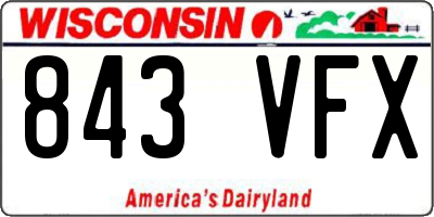 WI license plate 843VFX