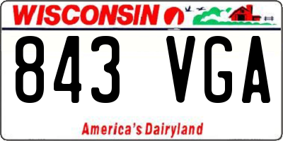 WI license plate 843VGA