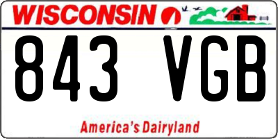 WI license plate 843VGB