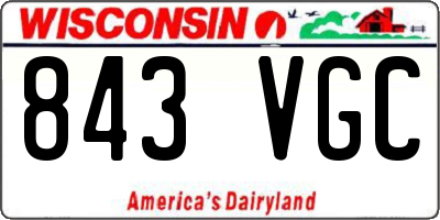 WI license plate 843VGC