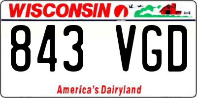 WI license plate 843VGD
