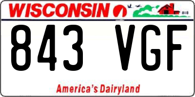WI license plate 843VGF