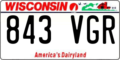 WI license plate 843VGR