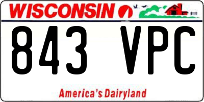 WI license plate 843VPC