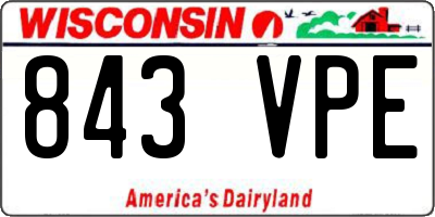 WI license plate 843VPE