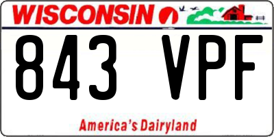 WI license plate 843VPF