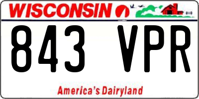 WI license plate 843VPR