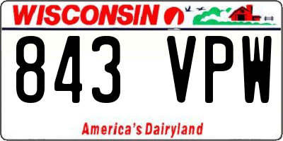 WI license plate 843VPW