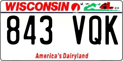 WI license plate 843VQK