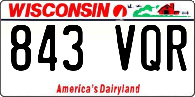 WI license plate 843VQR