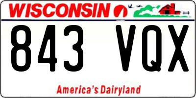 WI license plate 843VQX