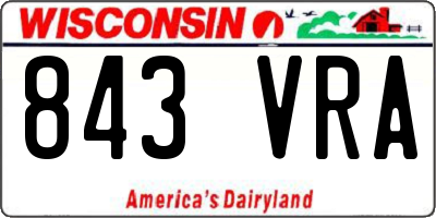WI license plate 843VRA