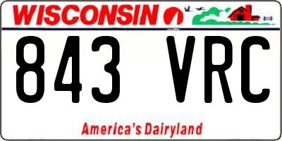 WI license plate 843VRC