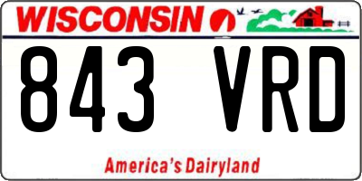 WI license plate 843VRD