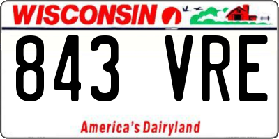 WI license plate 843VRE