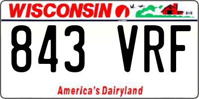 WI license plate 843VRF