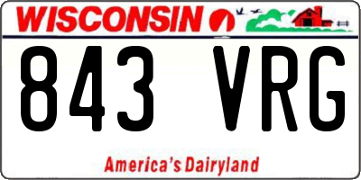 WI license plate 843VRG