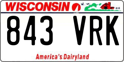 WI license plate 843VRK