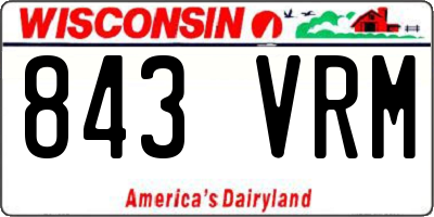 WI license plate 843VRM