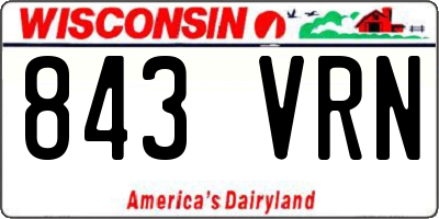 WI license plate 843VRN