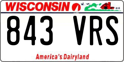 WI license plate 843VRS