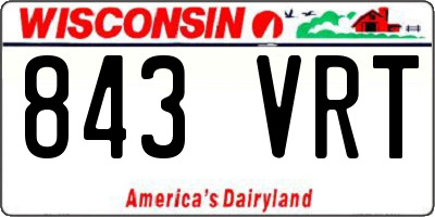 WI license plate 843VRT