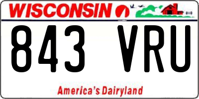 WI license plate 843VRU
