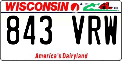 WI license plate 843VRW