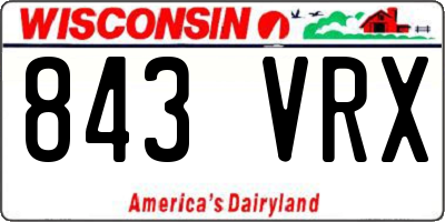 WI license plate 843VRX
