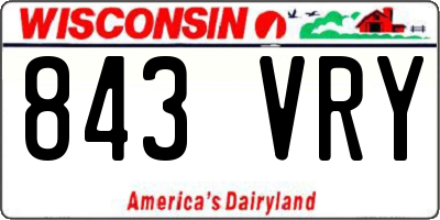 WI license plate 843VRY