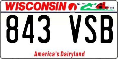 WI license plate 843VSB