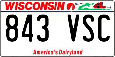 WI license plate 843VSC