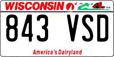 WI license plate 843VSD