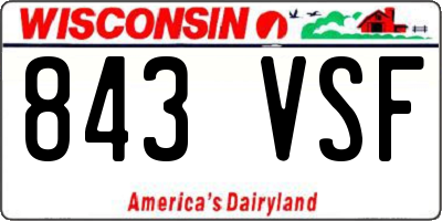 WI license plate 843VSF