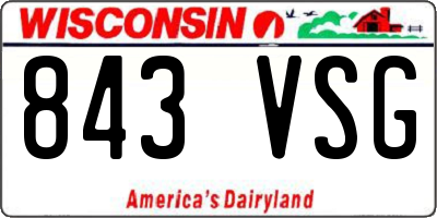 WI license plate 843VSG