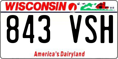WI license plate 843VSH