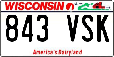WI license plate 843VSK