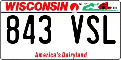 WI license plate 843VSL