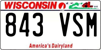 WI license plate 843VSM