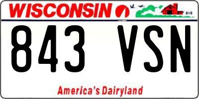 WI license plate 843VSN