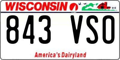 WI license plate 843VSO