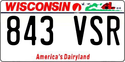 WI license plate 843VSR