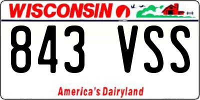 WI license plate 843VSS