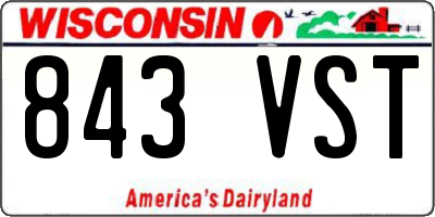 WI license plate 843VST