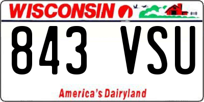 WI license plate 843VSU