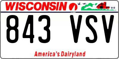 WI license plate 843VSV