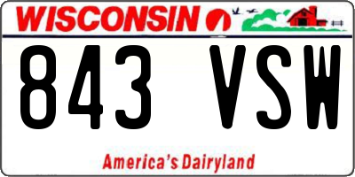 WI license plate 843VSW